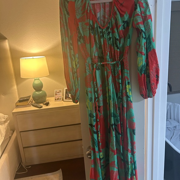 FARM Rio Turquoise and Red Botanical Maxi Dress - Picture 3 of 6